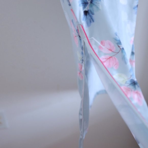 COPY - Satin Mandarin collar Cheongsam floral dress cool tone size L - Picture 9 of 9